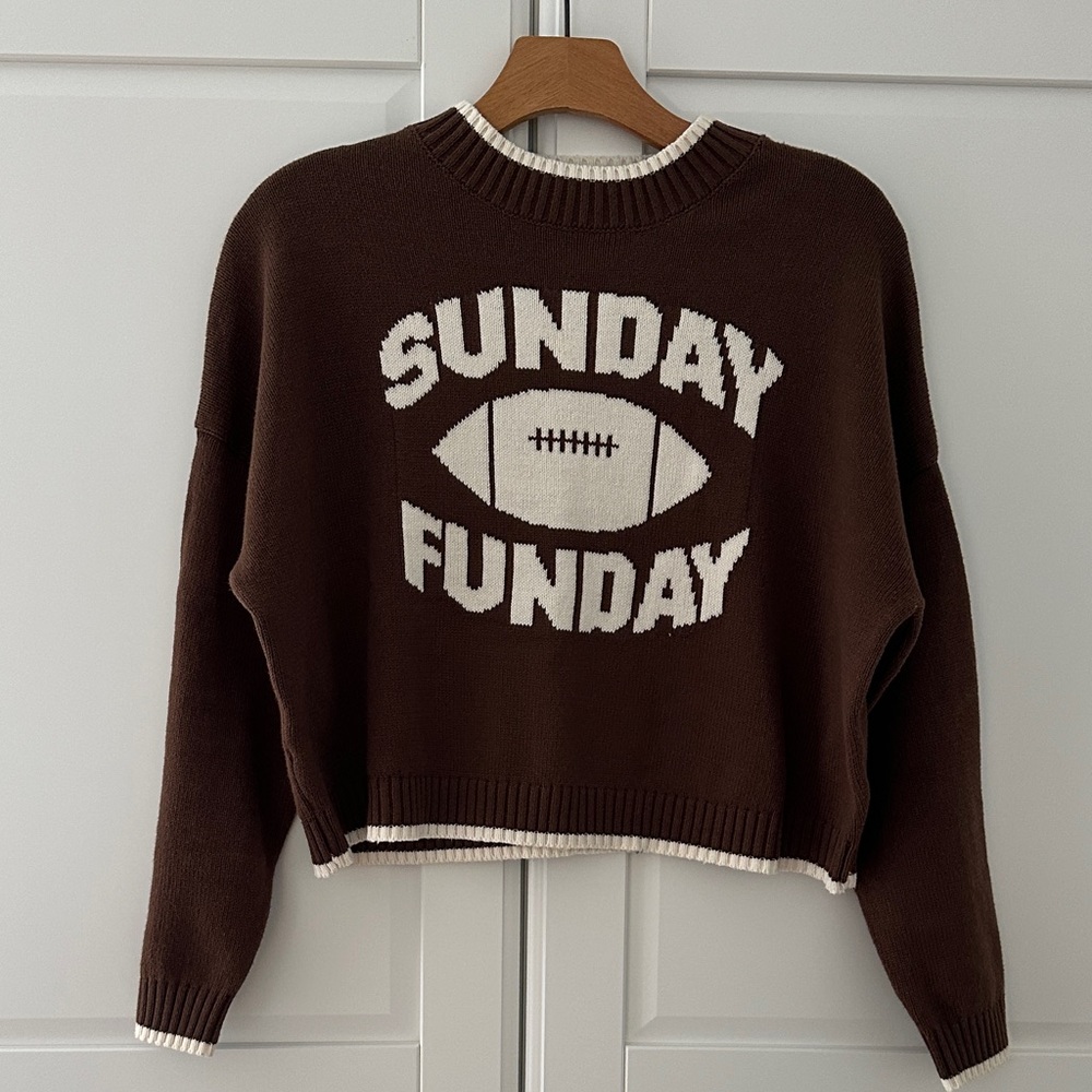 Jessica Simpson Brown/Cream  Sunday Funday Sweater
